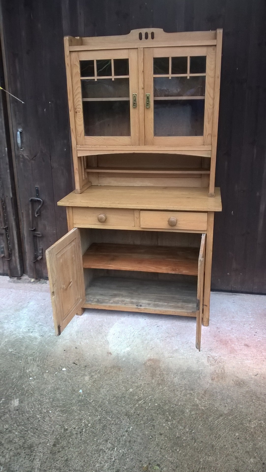 Vintage Stripped Pine Dresser / Vintage Pine Kitchen Cabinet