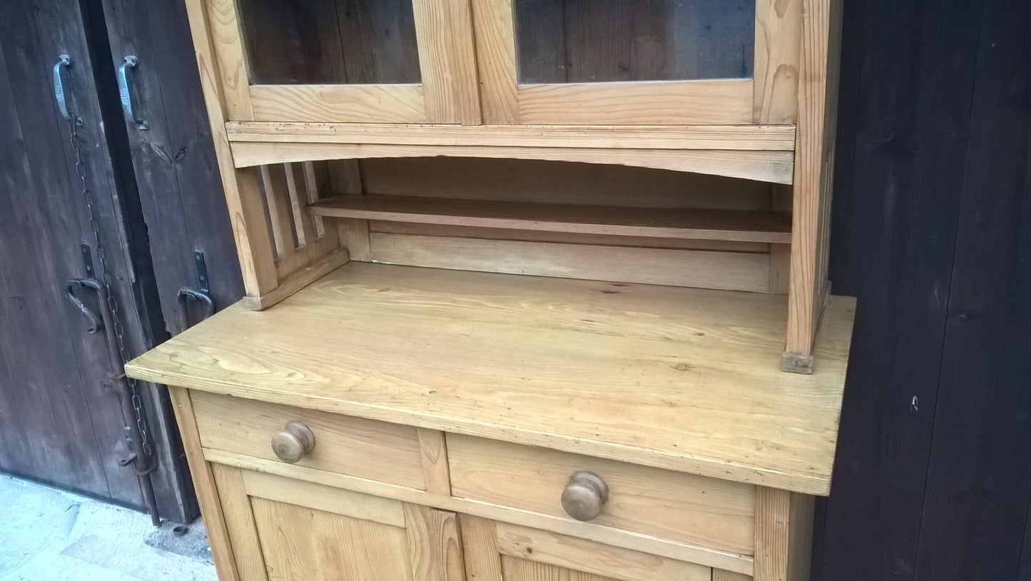 Vintage Stripped Pine Dresser / Vintage Pine Kitchen Cabinet