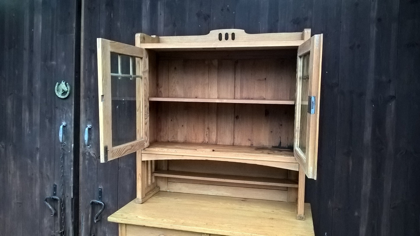 Vintage Stripped Pine Dresser / Vintage Pine Kitchen Cabinet
