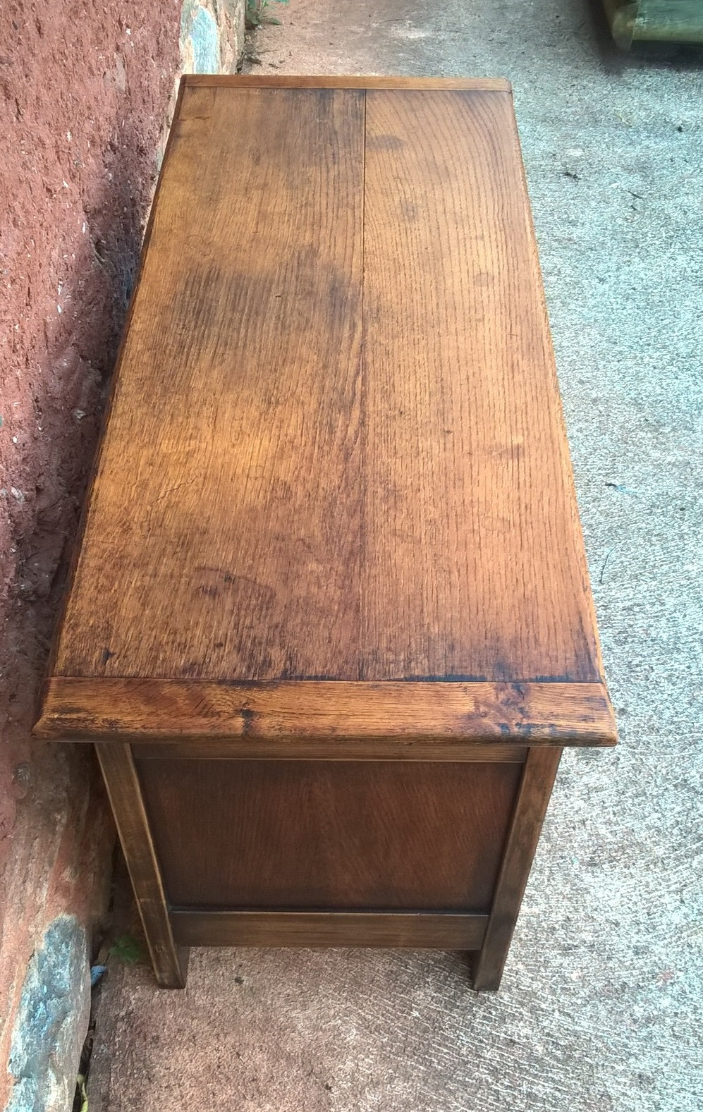 Carved Oak Vintage Coffer / Vintage Blanket Box / Oak Chest