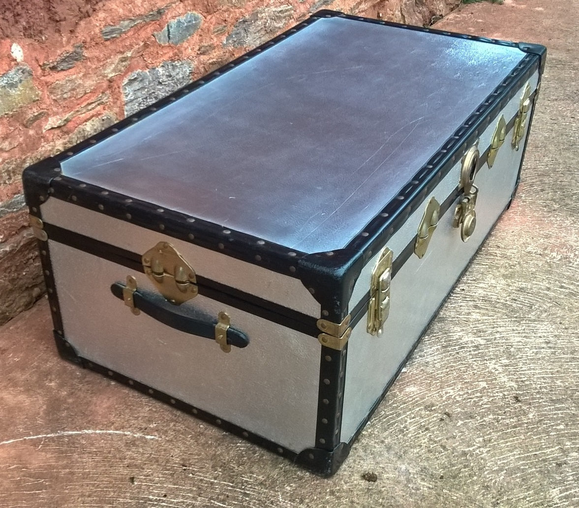 Metal Steamer Trunk / Aluminium Travel Trunk / Storage Chest