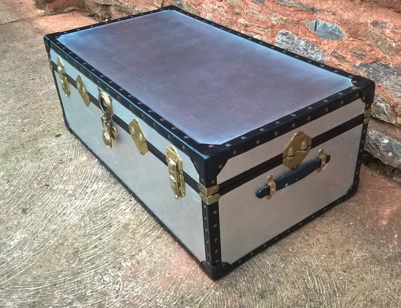 Metal Steamer Trunk / Aluminium Travel Trunk / Storage Chest