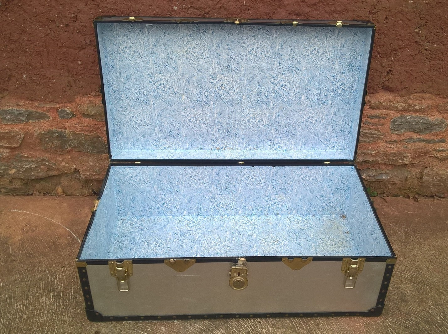 Metal Steamer Trunk / Aluminium Travel Trunk / Storage Chest