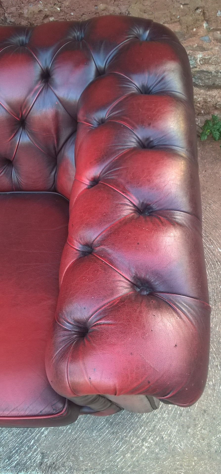 Leather Chesterfield 3 Seat Sofa / Chesterfield Dark Red Sofa
