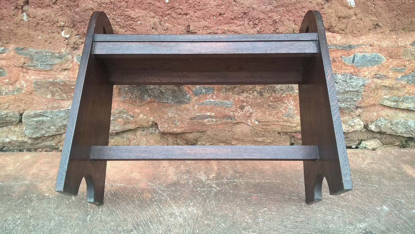 Arts And Crafts Oak Boot Stool / Vintage Oak Stool