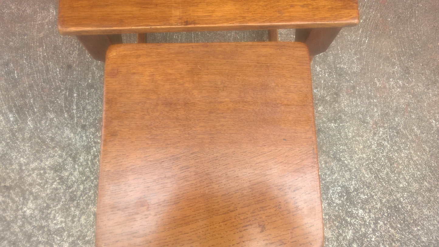 Solid Oak Vintage Nest Of Tables