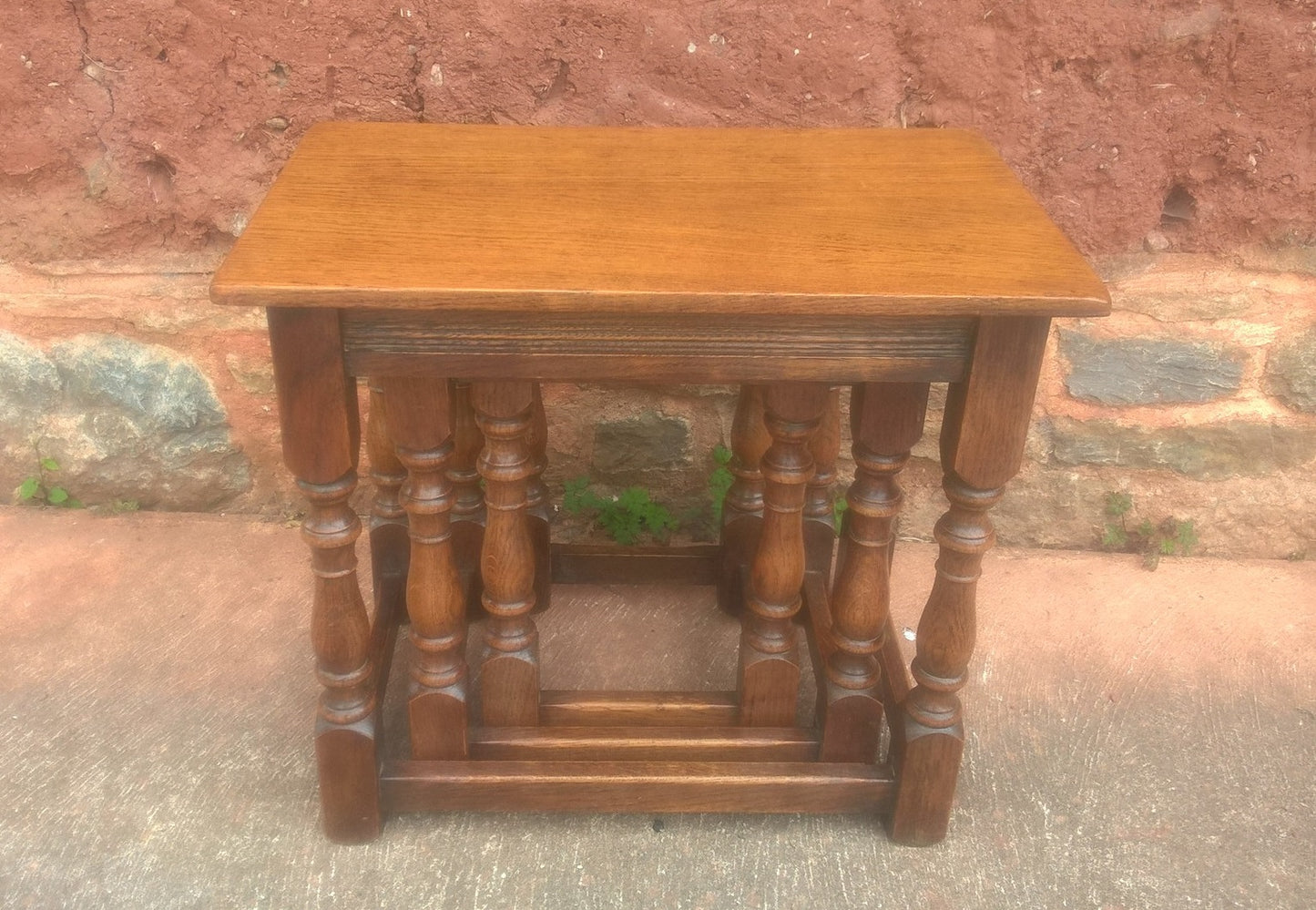 Solid Oak Vintage Nest Of Tables