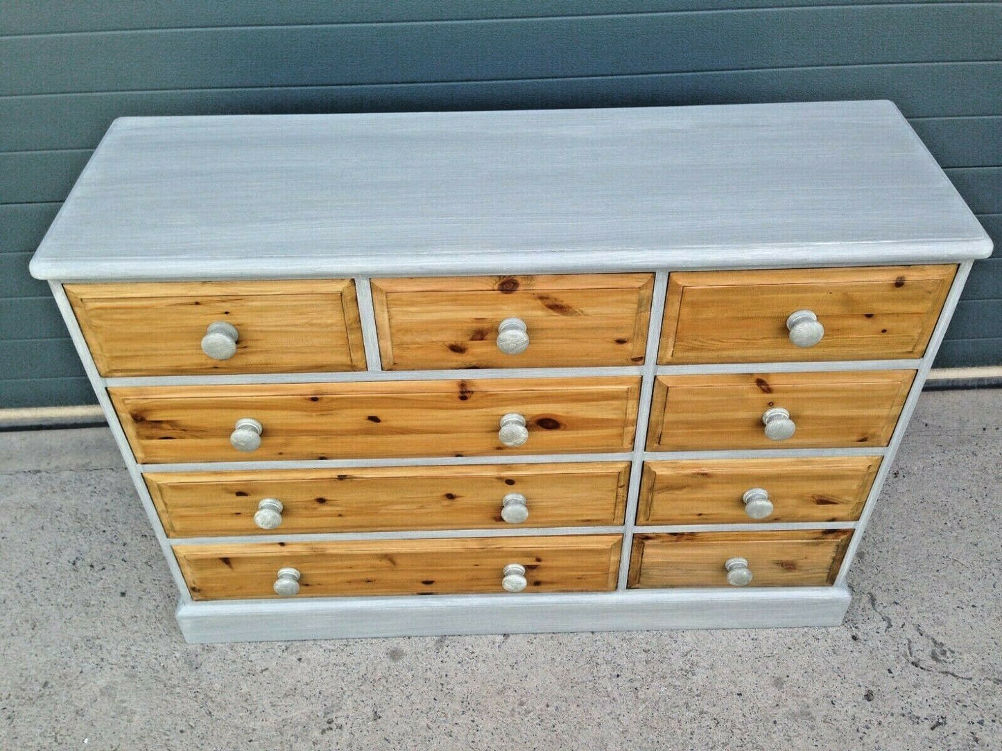 229.....Vintage Pine Chest / Rustic Pine Bank Of Drawers
