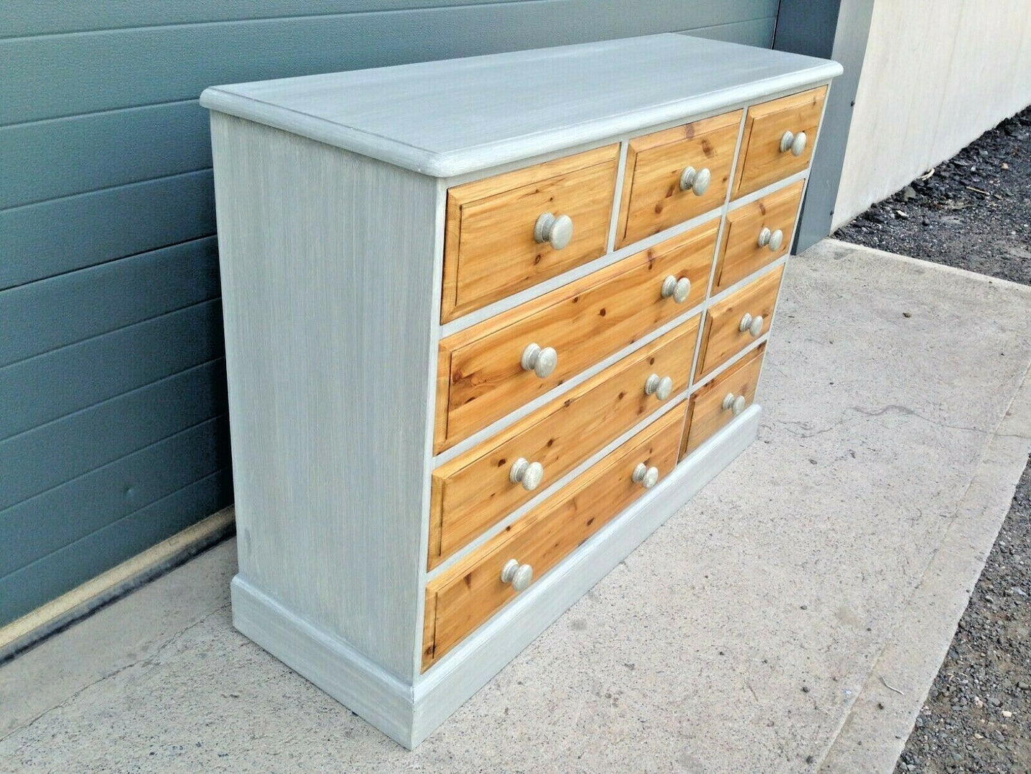 229.....Vintage Pine Chest / Rustic Pine Bank Of Drawers