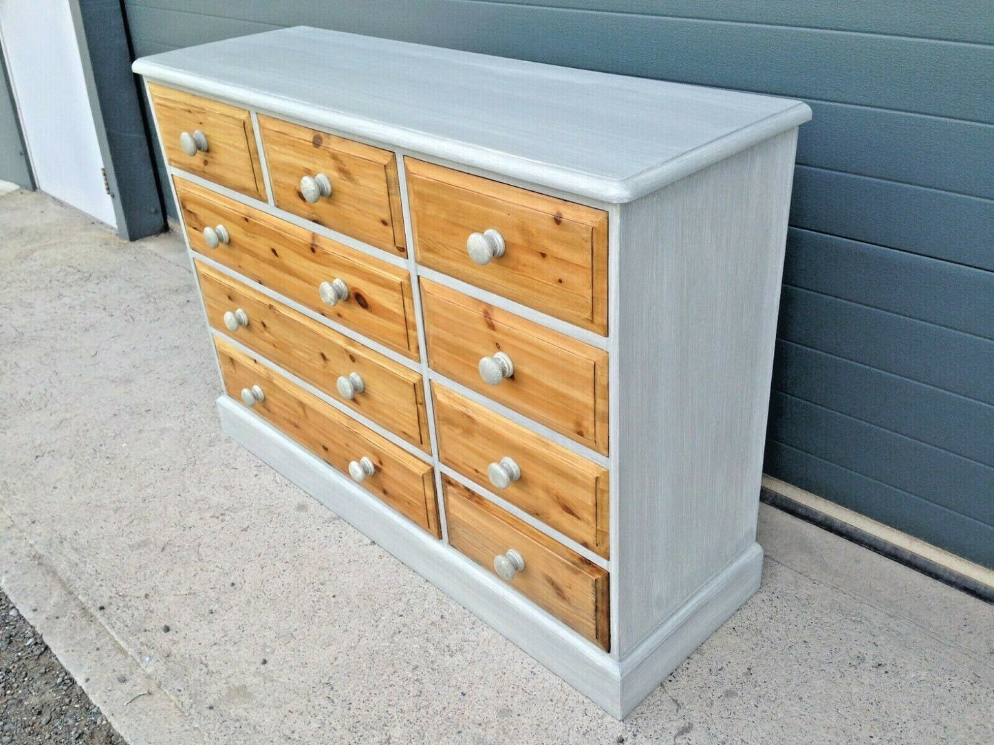 229.....Vintage Pine Chest / Rustic Pine Bank Of Drawers