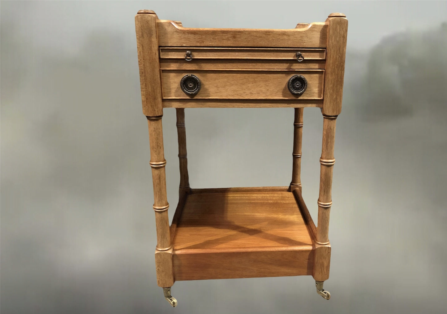 Gorgeous Pair Of Vintage Faded Mahogany Bedside Tables ( SOLD )