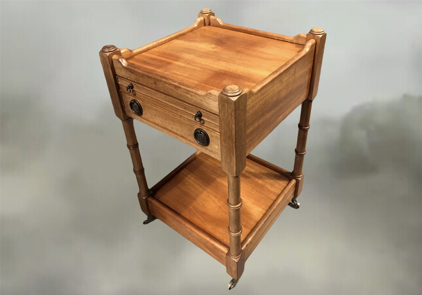 Gorgeous Pair Of Vintage Faded Mahogany Bedside Tables ( SOLD )