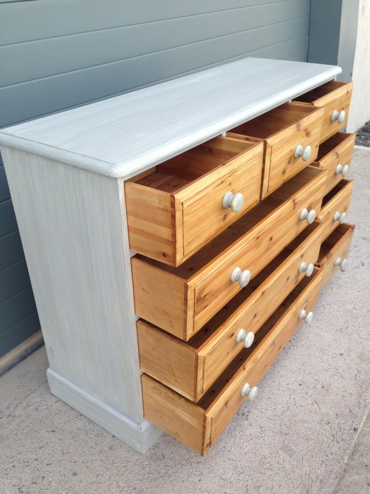 229.....Vintage Pine Chest / Rustic Pine Bank Of Drawers