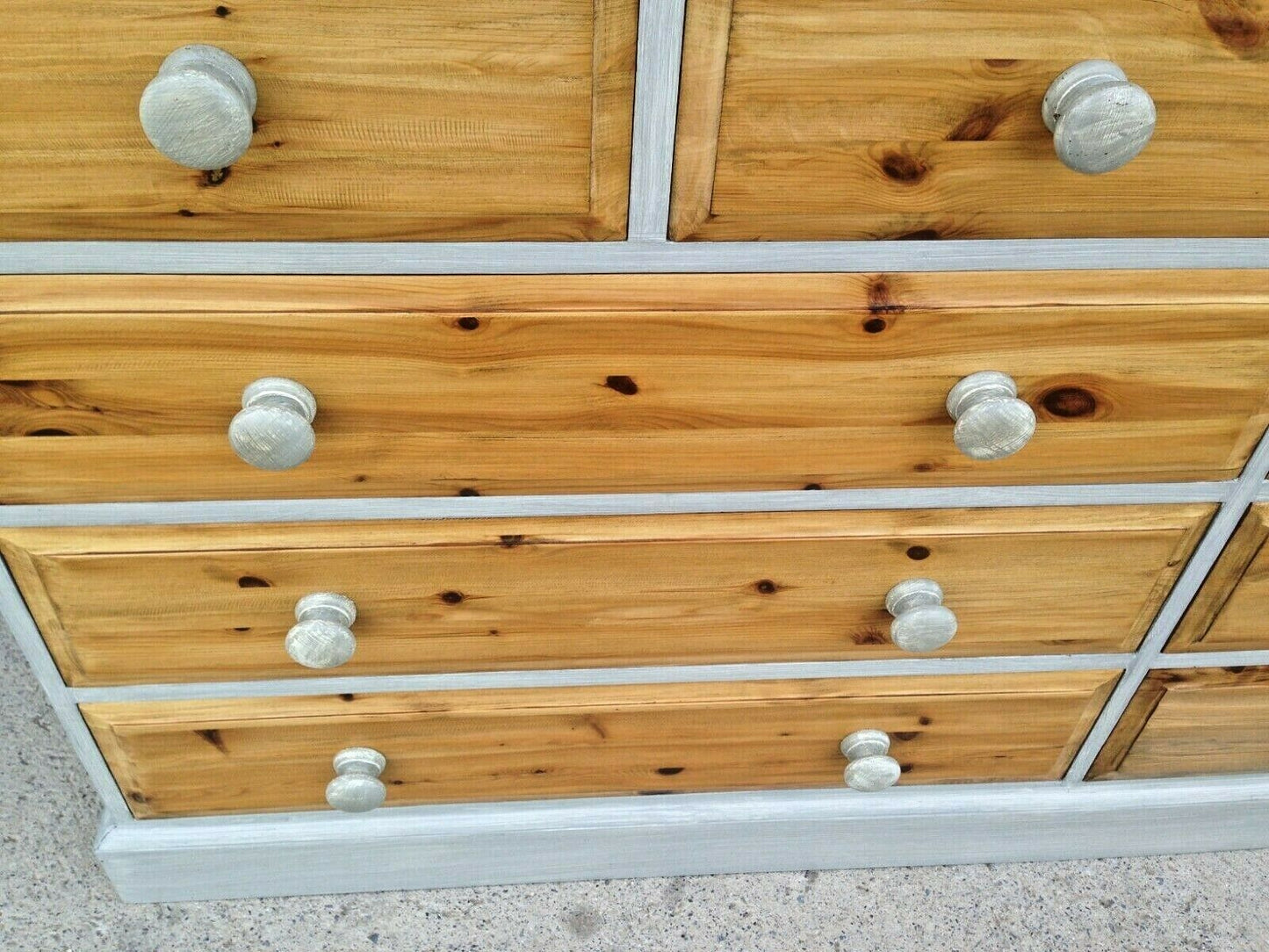 229.....Vintage Pine Chest / Rustic Pine Bank Of Drawers