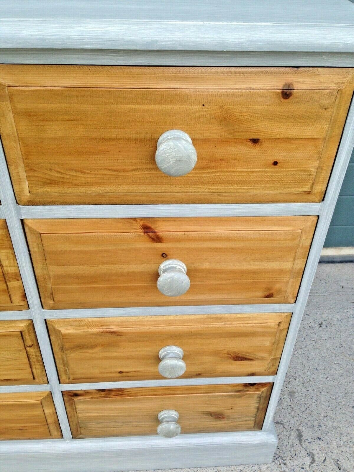 229.....Vintage Pine Chest / Rustic Pine Bank Of Drawers