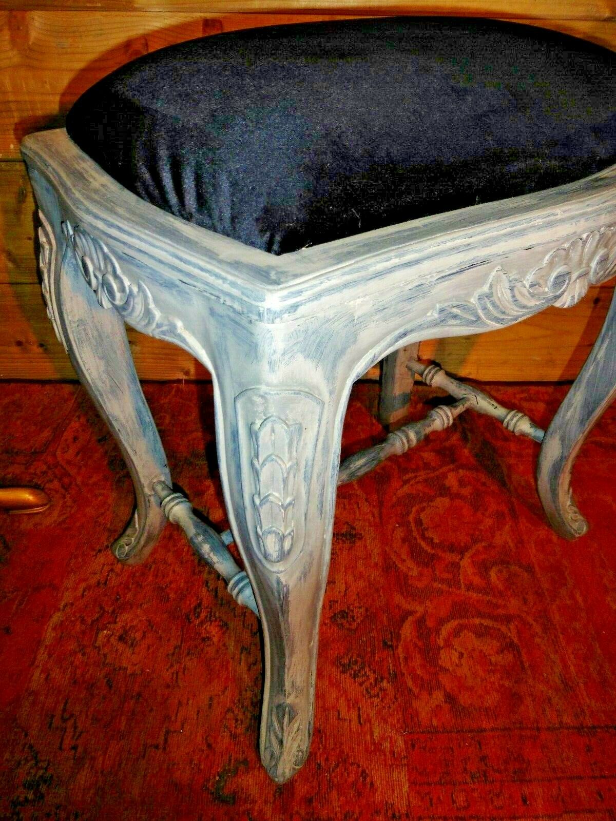 411.....Vintage Carved Mahogany Stool / Refinished Vintage Stool ( SOLD )