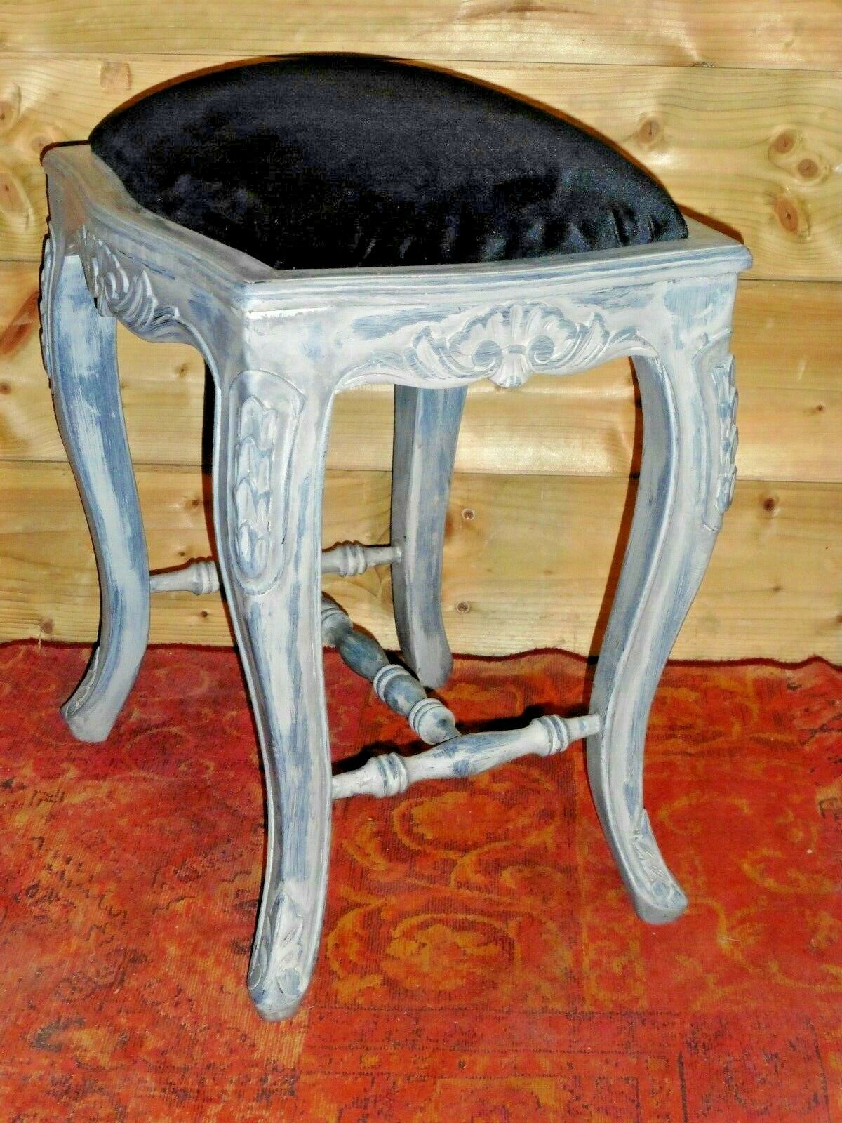 411.....Vintage Carved Mahogany Stool / Refinished Vintage Stool ( SOLD )