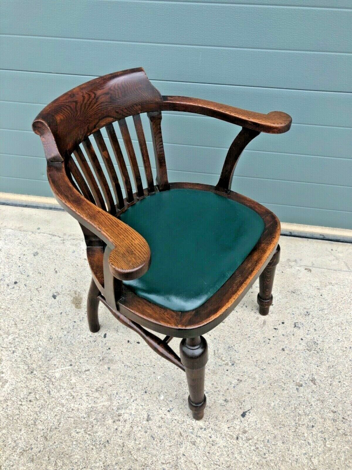 089.....Two Similar Handsome Vintage Desk Chairs