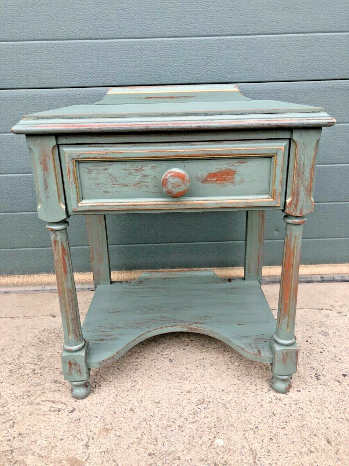 Handsome Pair Of Vintage Empire Style Bedside Tables / Lamp Tables ( SOLD )