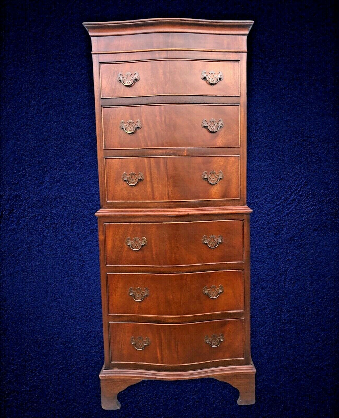 004.....Handsome Vintage Mahogany Tallboy Chest Of Drawers ( SOLD )