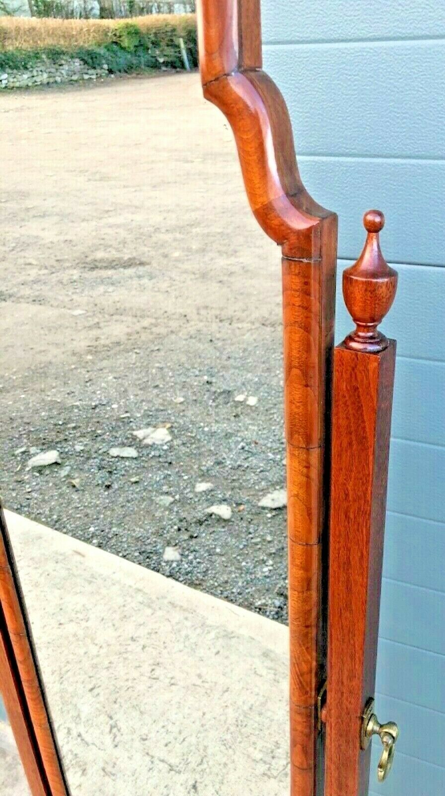Handsome Vintage Walnut Cheval Mirror ( SOLD )