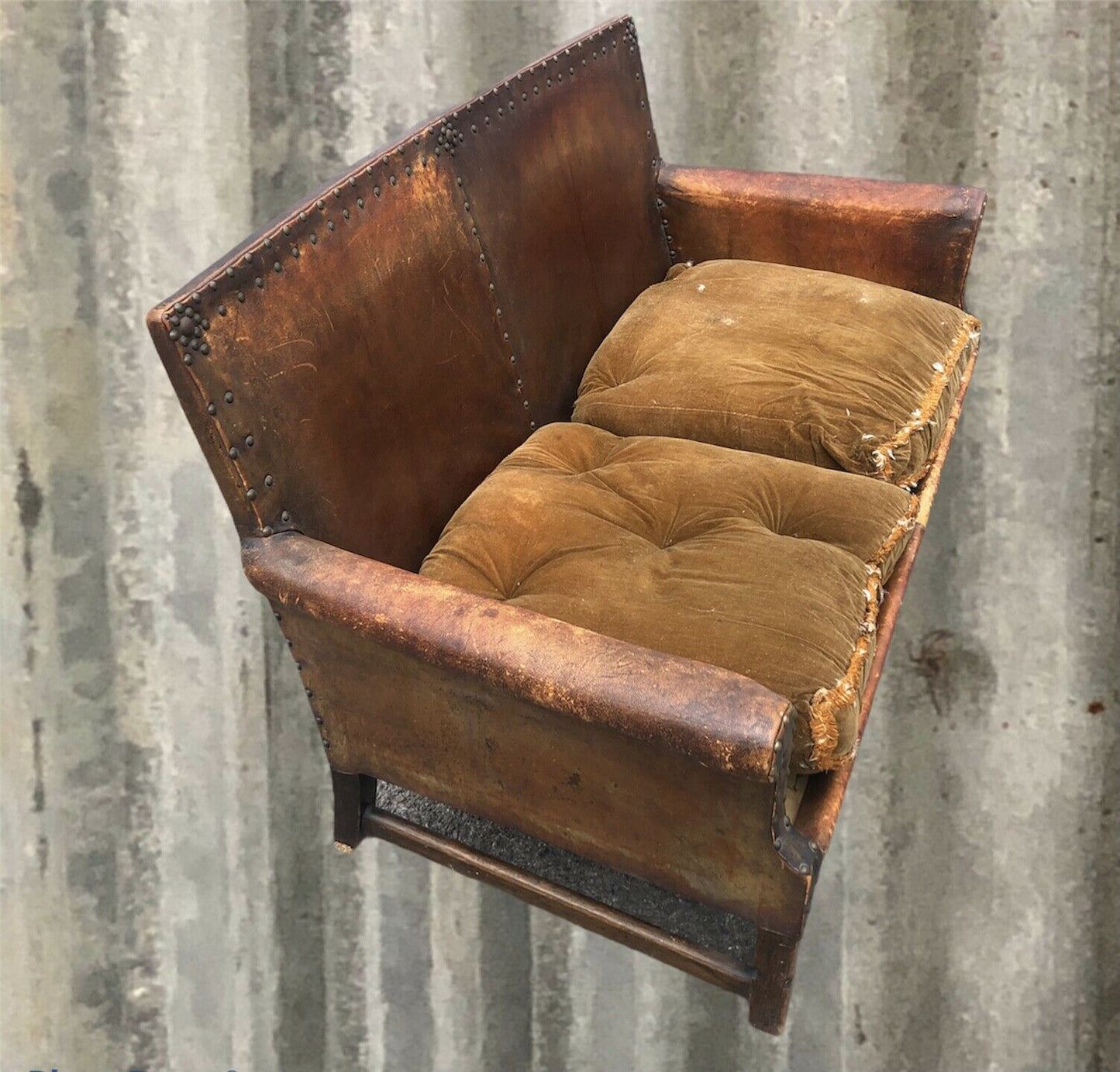 Gorgeous Vintage Leather Sofa And Two Armchairs ( SOLD )