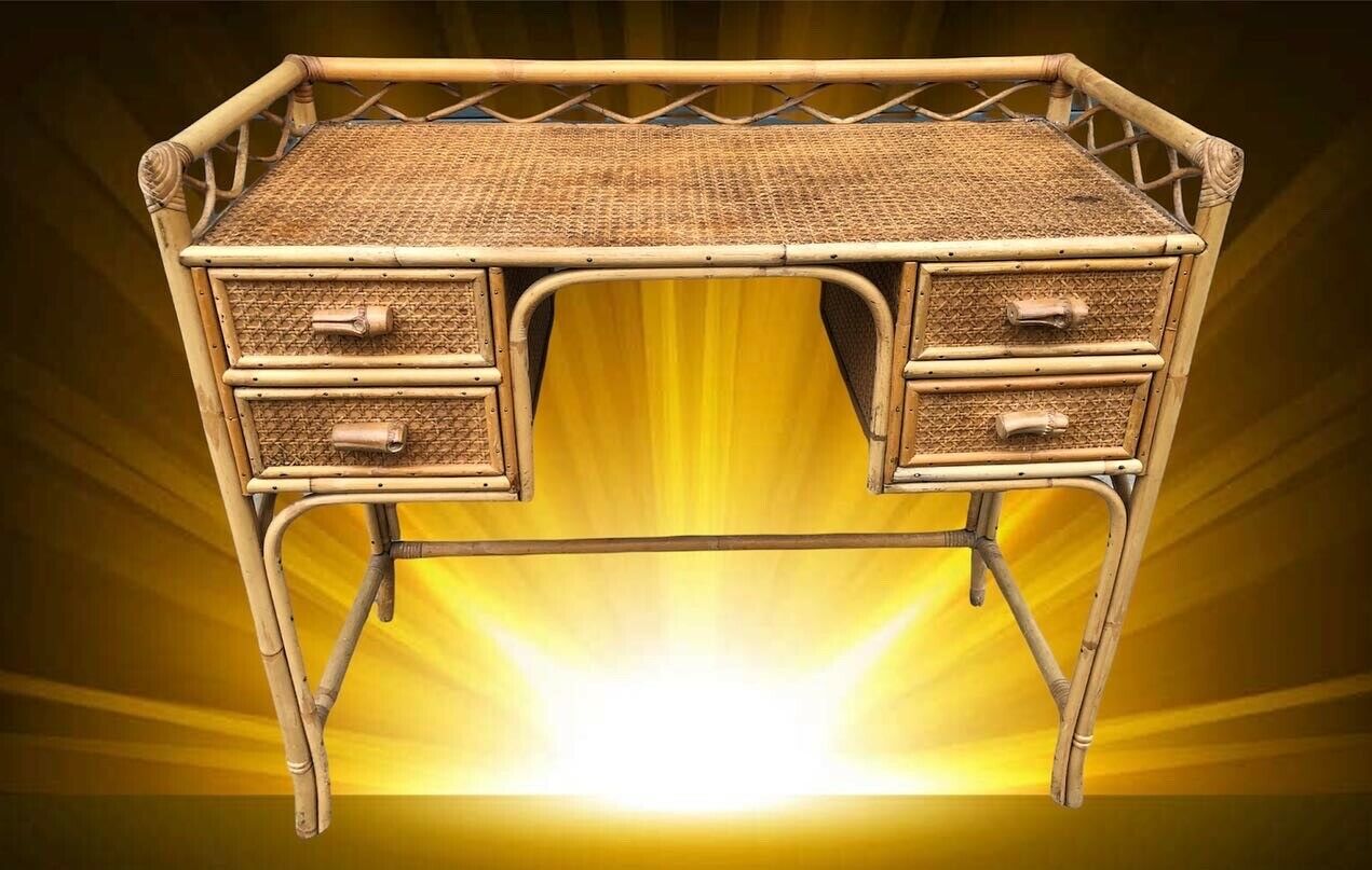 Vintage Bamboo Dressing Table ( SOLD )