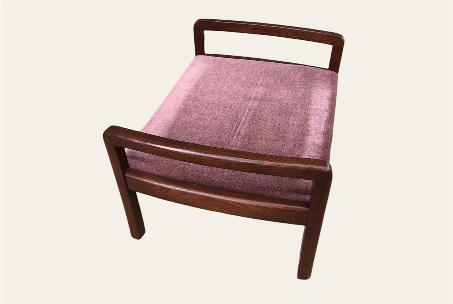 000973.....Handsome Retro Mahogany Framed Upholstered Footstool ( sold )