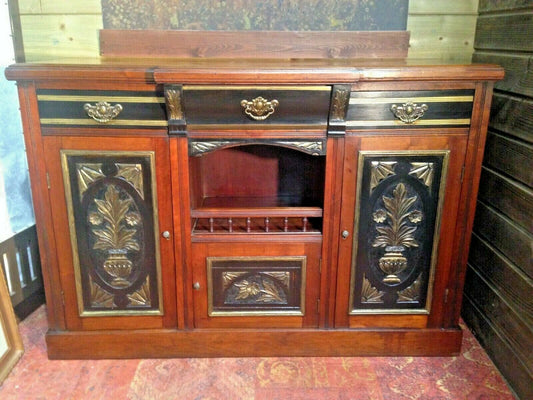 Stunning Vintage Carved Walnut Sideboard / Hand Decorated Sideboard (SOLD)