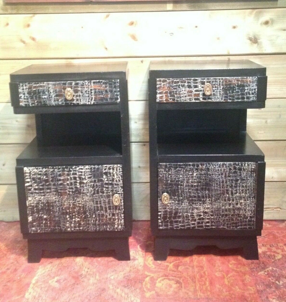Stunning Pair Of Art Deco Bedside Cabinets / Vintage Bedside Tables (SOLD )