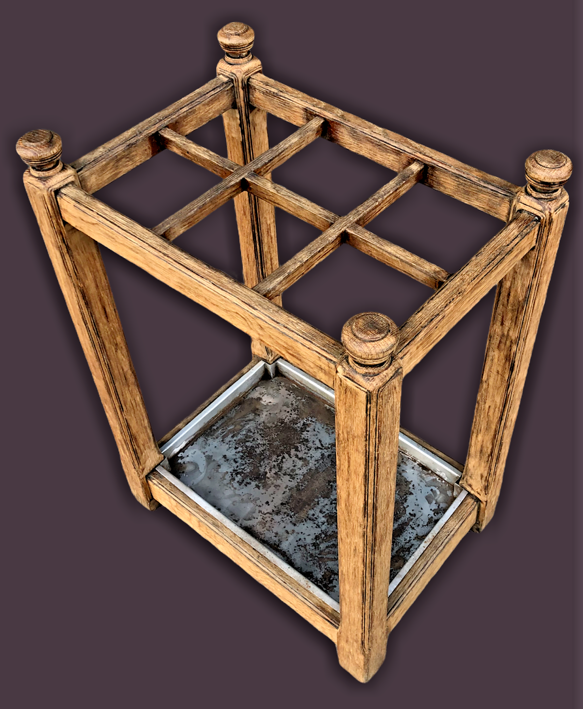 Vintage Arts And Crafts Oak Umbrella / Stick Stand ( SOLD )