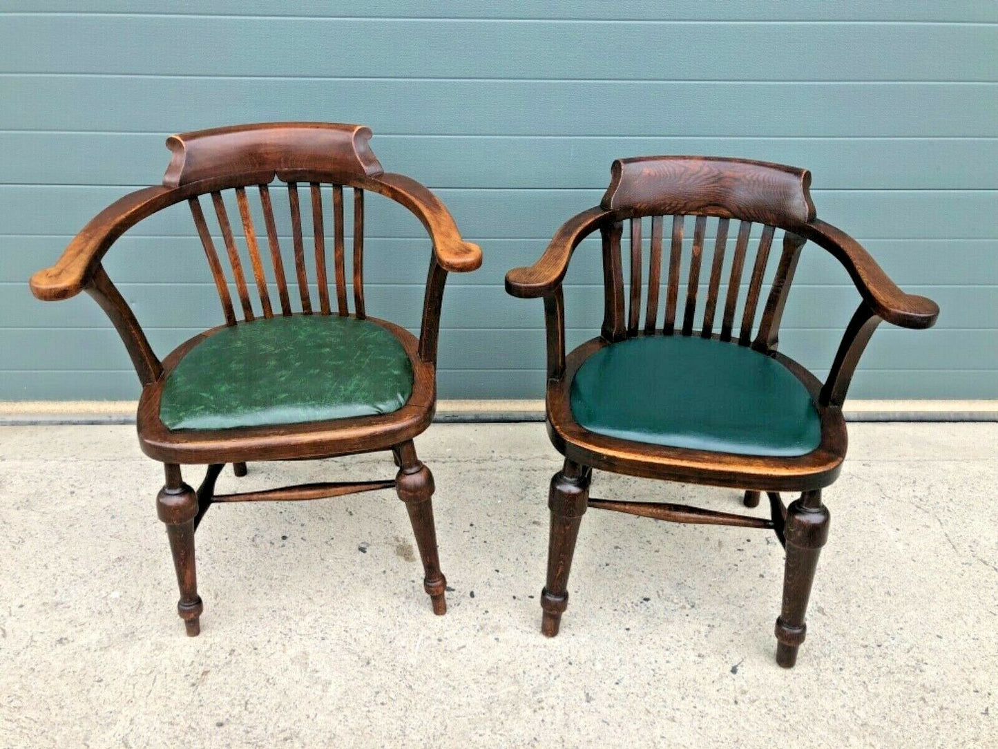 089.....Two Similar Handsome Vintage Desk Chairs