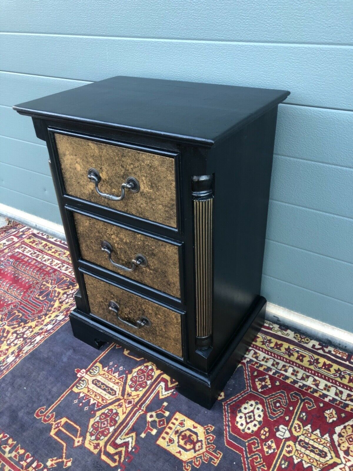 A Pair Of Vintage Empire Style Bedside Chests / Refinished Pine Bedside Tables ( SOLD )