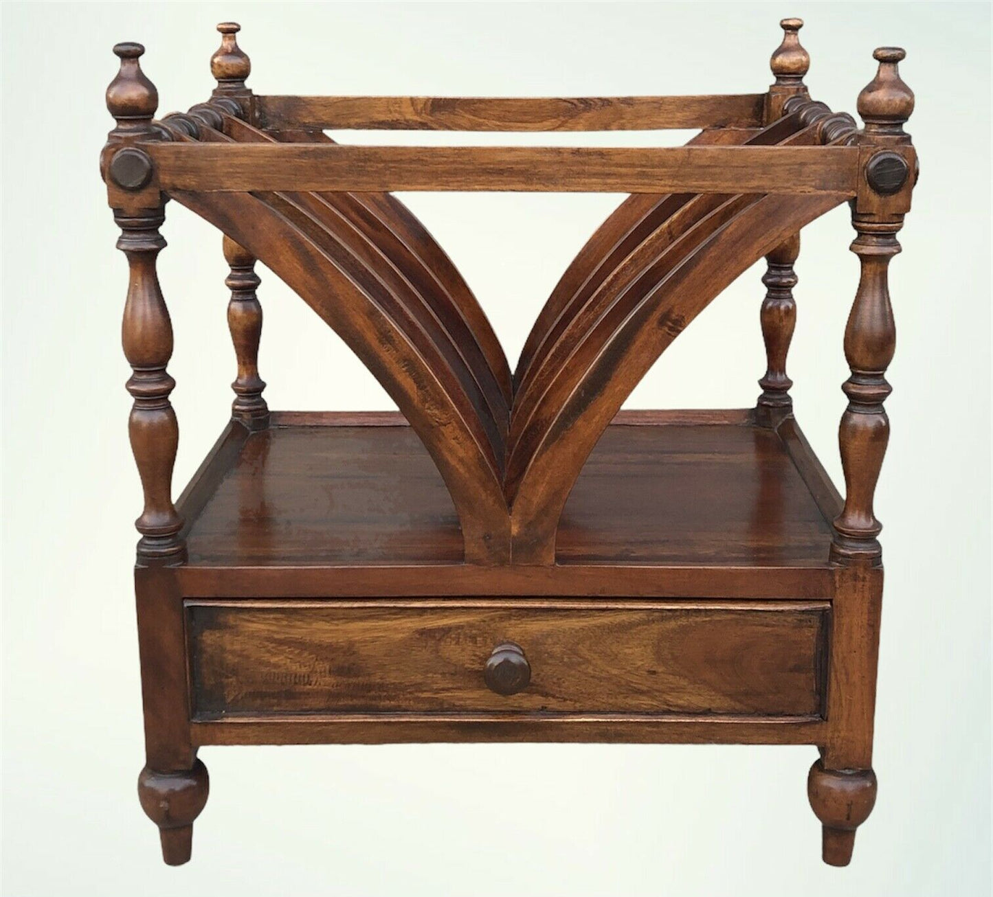 Vintage Reproduction Mahogany Magazine Rack / Canterbury ( SOLD )