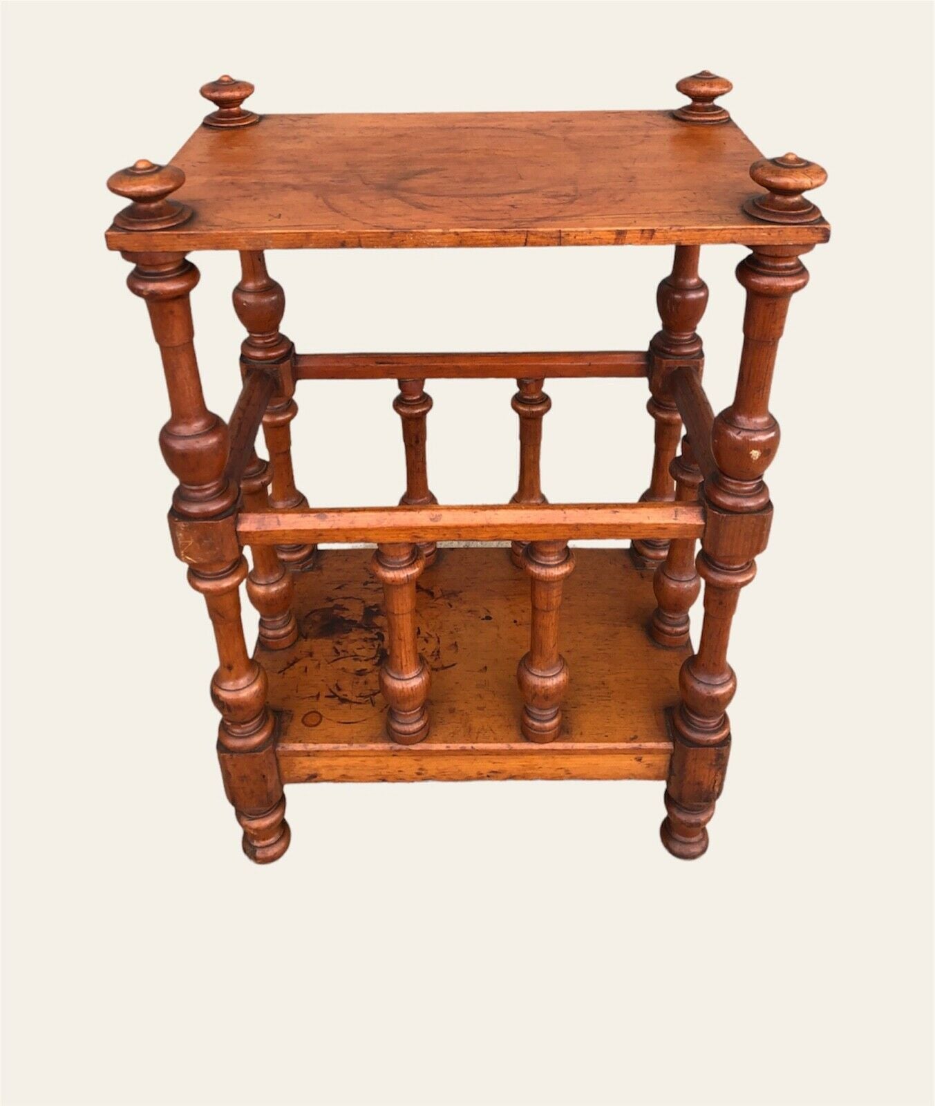 000962....Handsome Victorian Walnut Canterbury / Magazine Rack