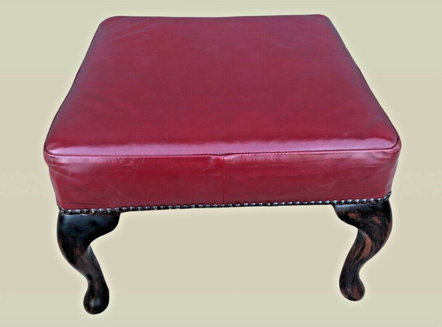 023.....Superior Quality Vintage Red Leather Footstool ( sold )