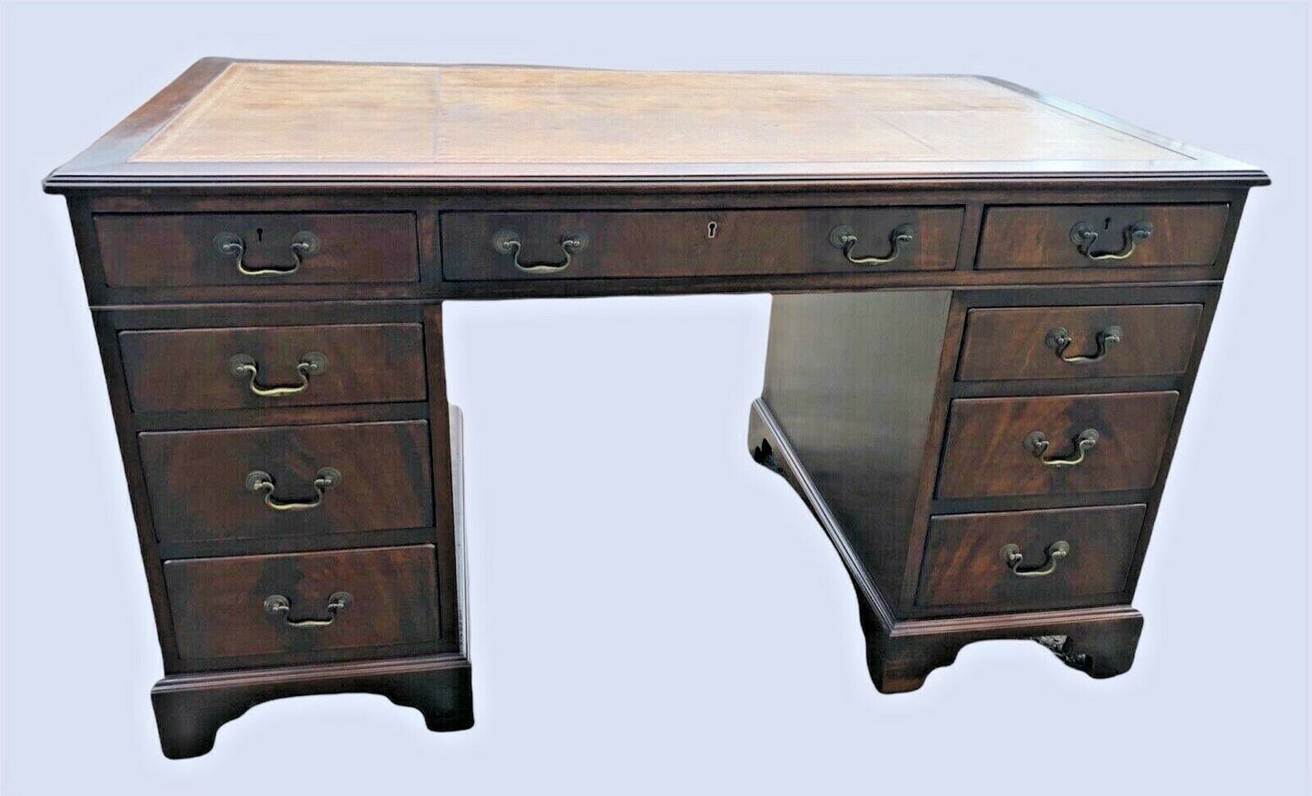 000986.....Handsome Vintage Mahogany Pedestal Desk ( sold )