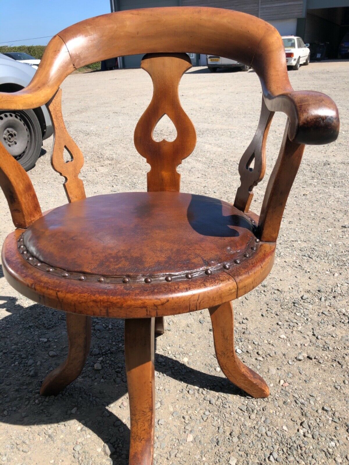 Gorgeous Faded Mahogany Desk Chai / Antique Swivel Chair and chest of drawers