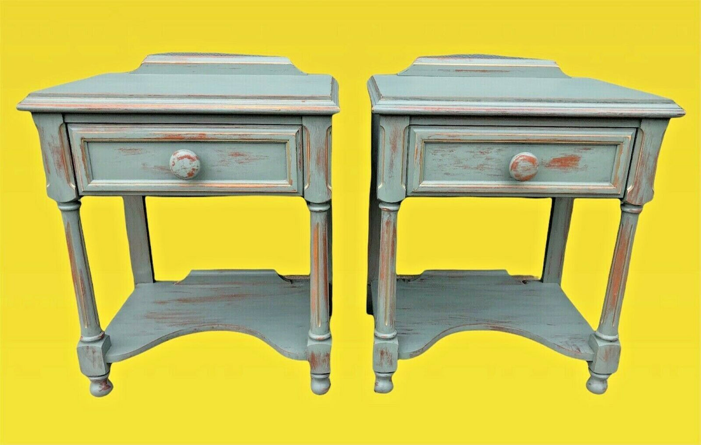 Handsome Pair Of Vintage Empire Style Bedside Tables / Lamp Tables ( SOLD )