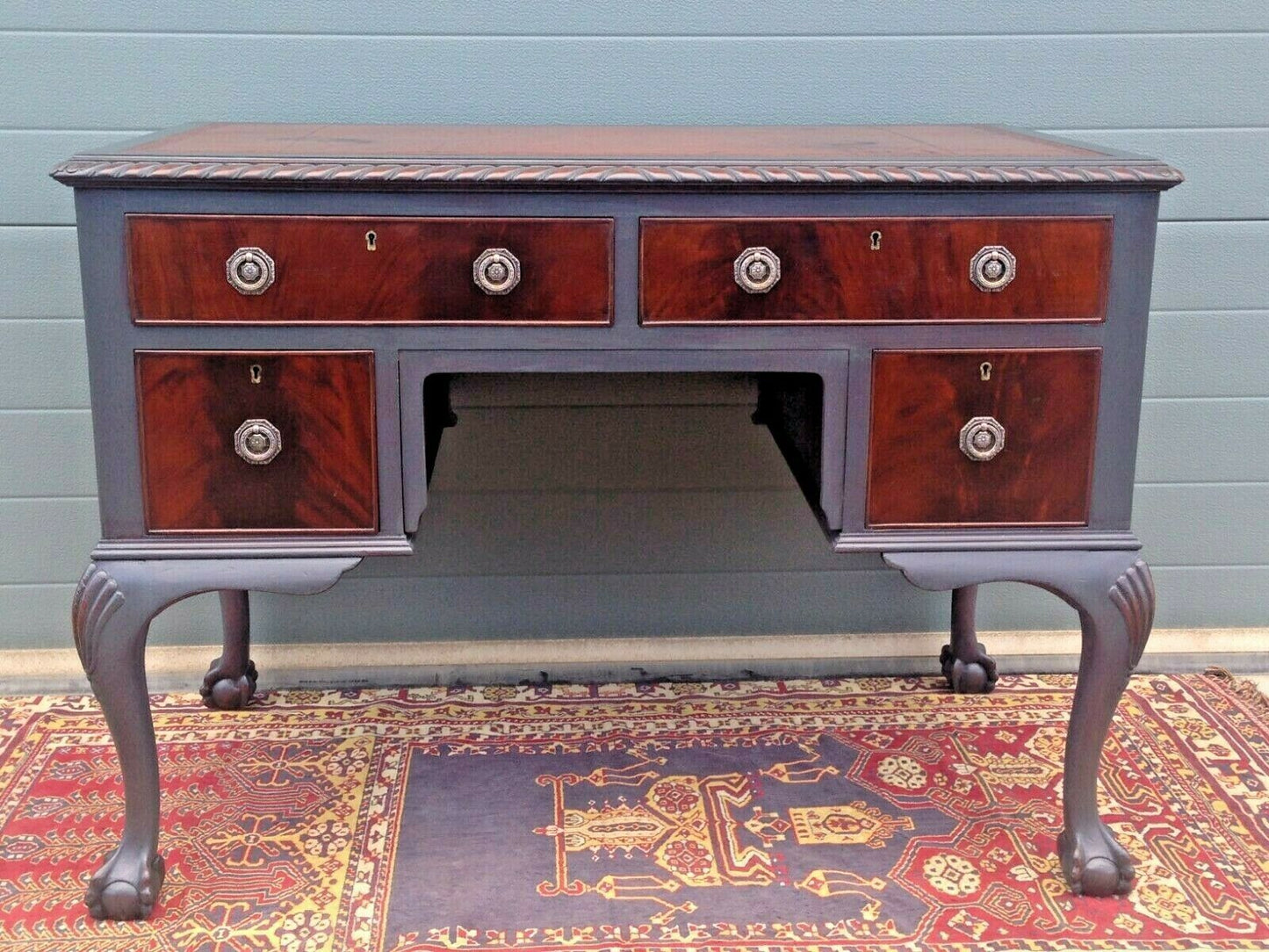 Vintage Mahogany Desk / Vintage Chippendale Style Writing Table ( SOLD )