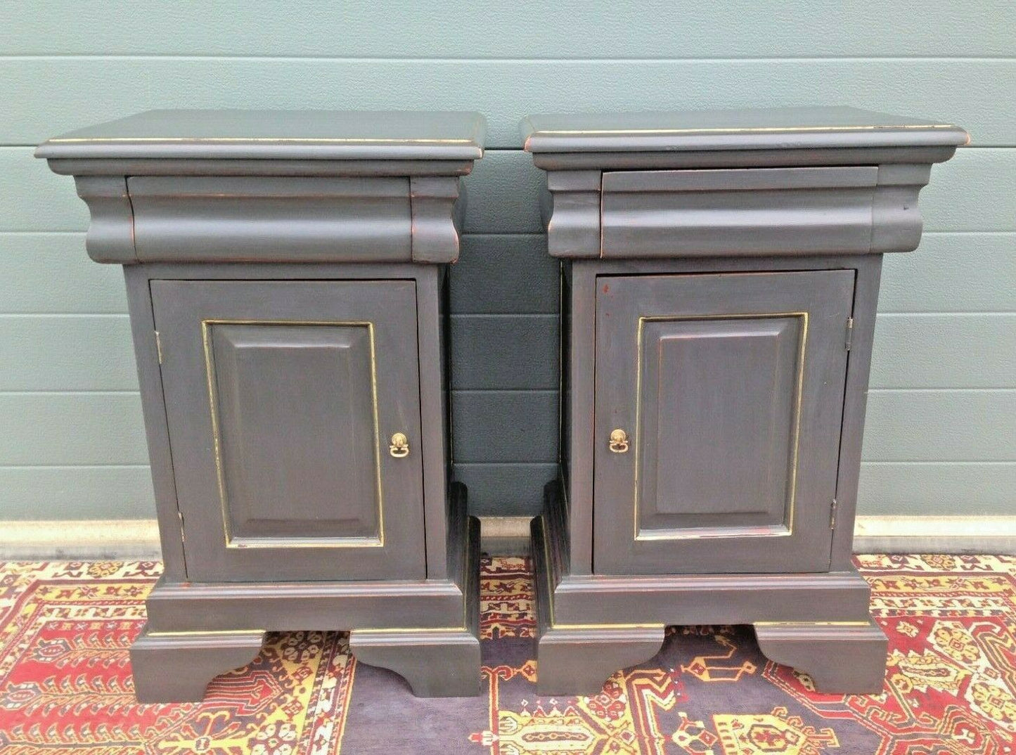 Stunning Pair Of Refinished Bedside Cabinets / Vintage Bedside Cupboards ( SOLD )
