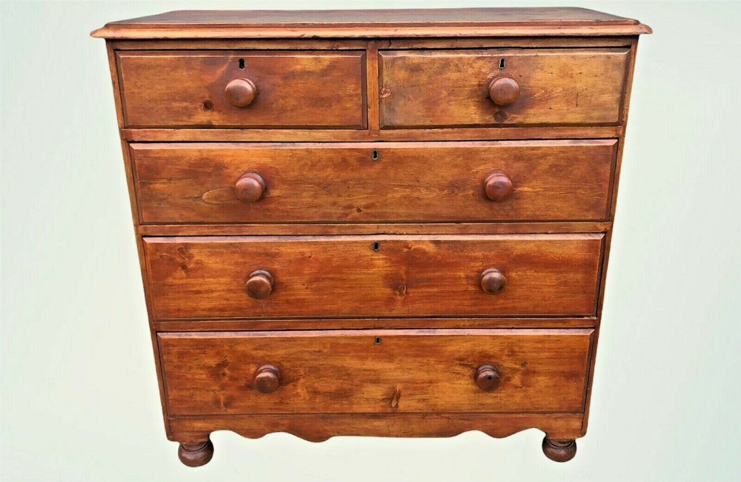 033.....Handsome Country House Stained Pine Chest Of Drawers ( sold )