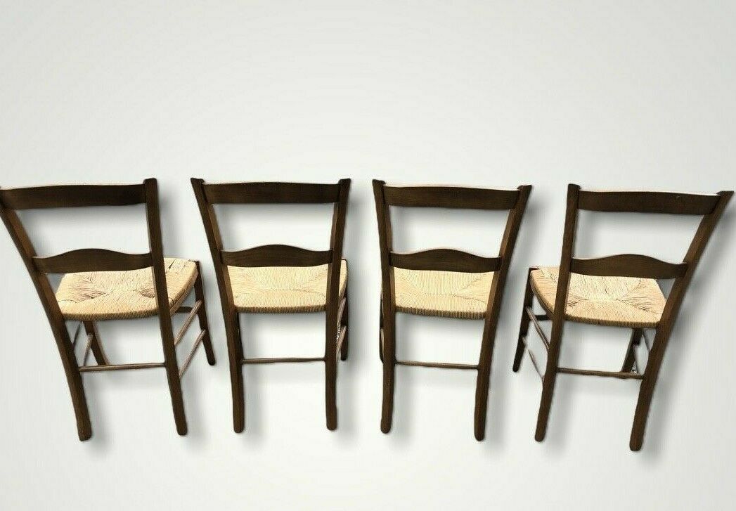 A Set Of Four Vintage Arts And Crafts Style Oak Chairs ( SOLD )
