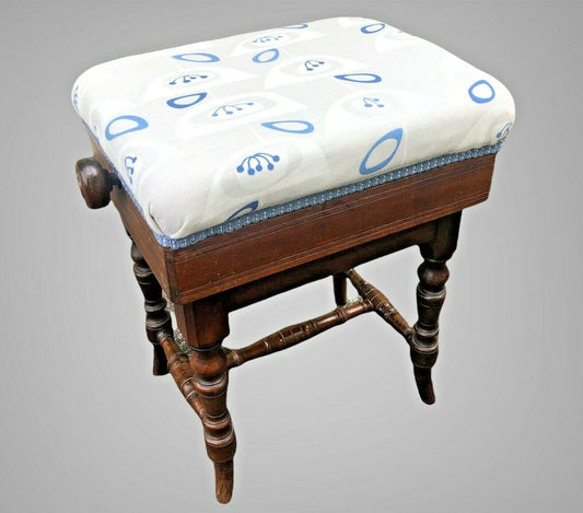 Antique Rosewood Adjustable Piano Stool ( SOLD )