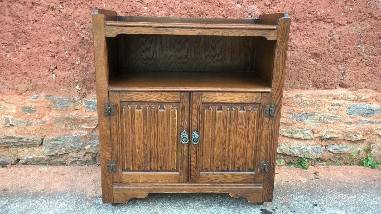 Old Charm Style Cabinet / Oak Record And Media Cabinet