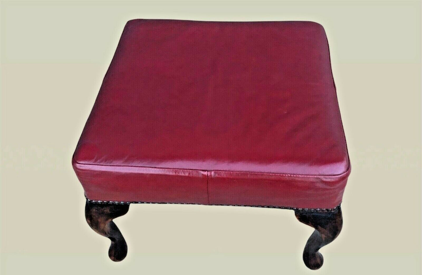 023.....Superior Quality Vintage Red Leather Footstool ( sold )