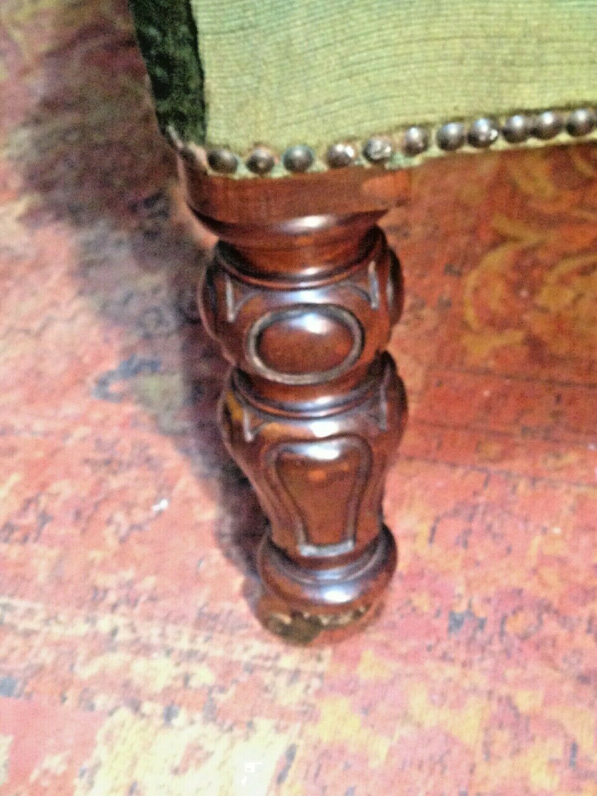 Handsome Victorian Mahogany Club Chair / Antique Chesterfield Style Armchair ( SOLD )
