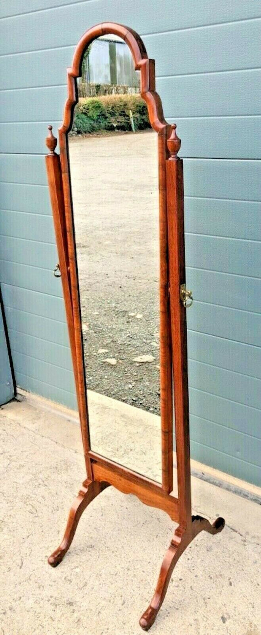 Handsome Vintage Walnut Cheval Mirror ( SOLD )