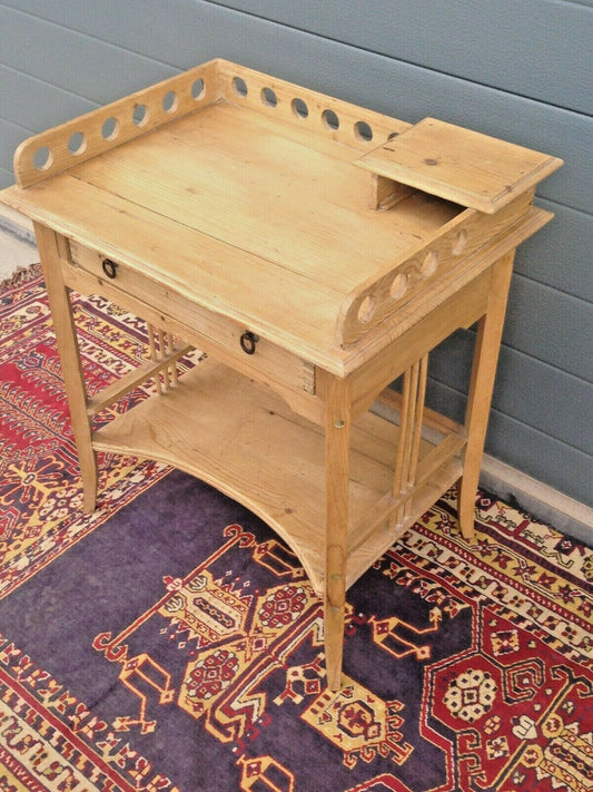 Rare Antique Pine Childs Desk / Lovely Old Bedside Table ( SOLD )