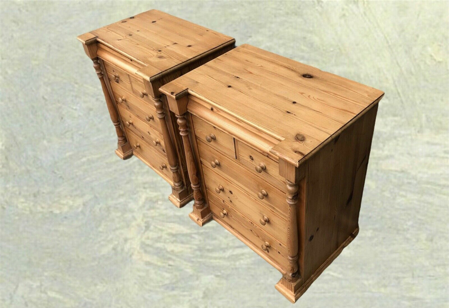 Gorgeous Pair Of Vintage Pine Bedside Chests / Bedside Tables ( SOLD )